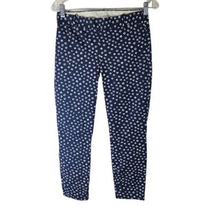 J. by J. Crew blue white floral print low rise ankle pants size 2